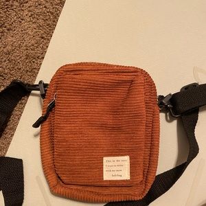 Small Brown Corduroy Crossbody Bag NWOT